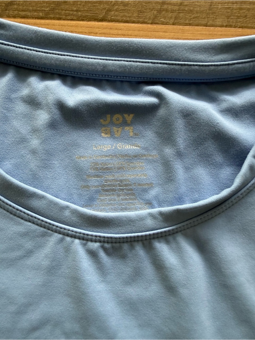JoyLab Light Blue Performance Crop Top with Split back Activewear Athleisure - Picture 2 of 4
